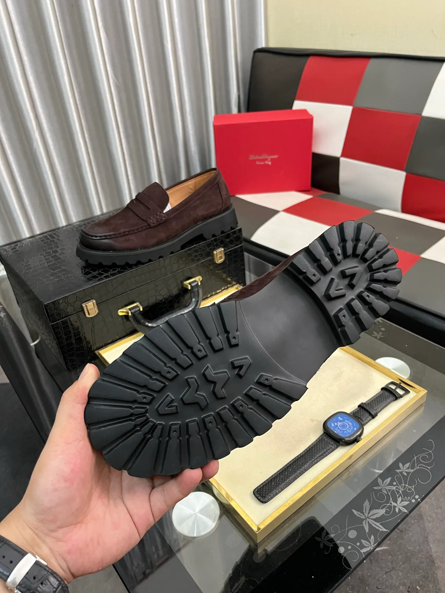Men's shoes 💰500⌚️⌚️[Salvatore Ferragamo] Ferragamo business leather shoes, 1:1 top purchasing quality, imported selected original open-edge beaded calfskin for the uppers, imported original water-dyed cowhide for the inner feet, imported original customized Italian handmade lightweight foam outsole, size: 38-44 2️⃣colors available